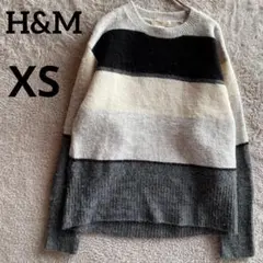 H&M エイチアンドエム　長袖ニット　XS 白　黒　グレーのサムネイル