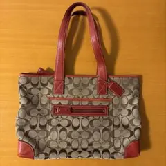 コーチ トートバッグ シグネチャー オレンジ F14878 キャンバスCOACH 