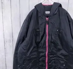 古着 トミーヒルフィガー フルジップ ダウンジャケット 黒 1X