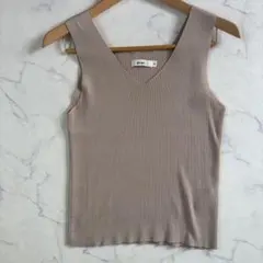 【夏インナー★極美品】ニコアンド 2WAYリブタンクトップ L グレージュ 夏服のサムネイル