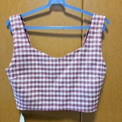 スナイデル 赤と白のギンガムチェック ビスチェ