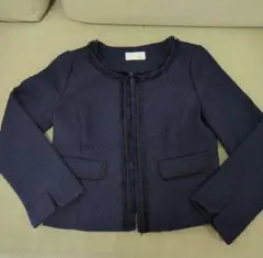 index 卒業式　入学式　セレモニー ネイビー ツイードノーカラージャケットM