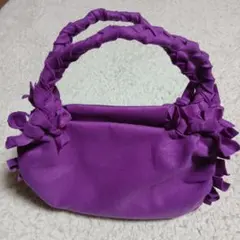 フリル付き紫色ハンドバッグフエルト手作り