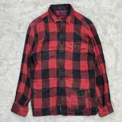 【極美品】ポロラルフローレン ダブルフェイス CPOシャツジャケット M 赤黒
