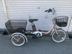 ミムゴ ノーパンクタイヤ ロータイプ電動アシスト三輪車 サクラピンク 