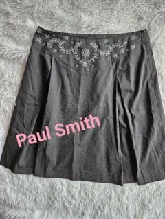 Paul Smith ポールスミスブラックピンクストライプ 刺繍 カート 42のサムネイル