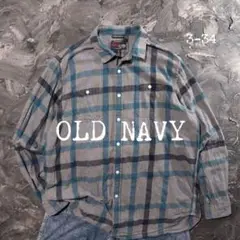OLD NAVY ネルシャツ チェック　コットン　グレー