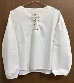 【RETRO GIRL】 レースアップ トップス ホワイト