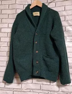 JOURNAL STANDARD厚手 ダークグリーン リブカーディガンL