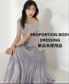 【新品】プロポーションボディドレッシング　シアーティアードスカート　グレー　M