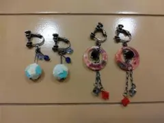 和柄イヤリング2点セット