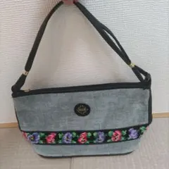 FEILER　ハンドバッグ　花柄　グレーのサムネイル
