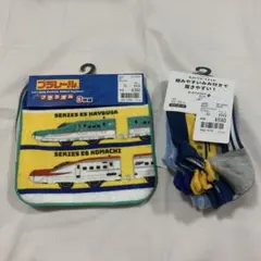 プラレール　ハンカチ　プチタオル　電車　靴下　ソックス15〜20cm まとめ売りのサムネイル