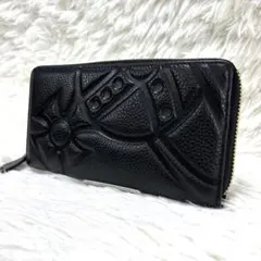 美品✨Vivienne Westwood 長財布　ラウンドジップ　エンボス　黒