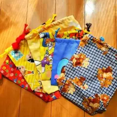 ディズニー他巾着袋6個セット