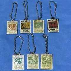 ウォンテッドプレート ワンピース キーチェーンカプセルトイ バンダイ　7個セット