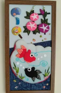 二連屏風　押絵　ちりめん細工　鴛鴦　インテリア 二連屏風 押絵 ちりめん細工 鴛鴦 インテリア - メルカリ