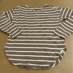 美品☆GAP 長袖カットソー M 130ブラウン/ホワイトストライプ