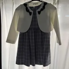 sakura チェック柄ドレスとボレロセット 120