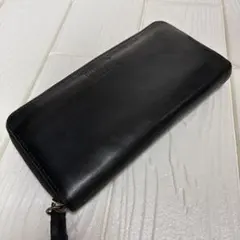 DIESEL ブラック　レザー 長財布　ジップ　ファスナー