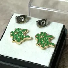 【發】麻雀　發のピアス(両耳用)