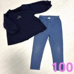 【100】petit main 長袖トレーナーとロングパンツセット