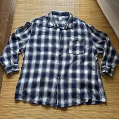 お値下☆Revo. ネルシャツ ネイビー/ホワイトチェック☆両サイドポケットのサムネイル