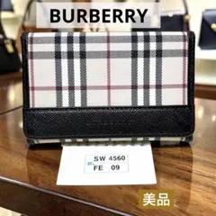 ✨美品　BURBERRY バーバリー ノバチェック 名刺 カードケース　二つ折り