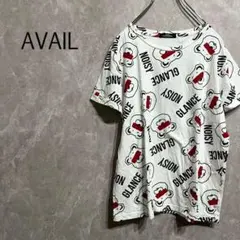 a0118 アベイル プリントTシャツ L トップス 白 半袖 カジュアル