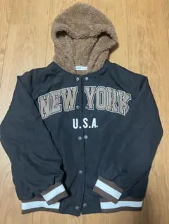 NEW YORK U.S.A. ボアフード付き スタジャン風 ブルゾン