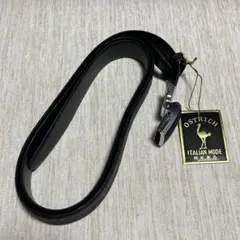 極美品✨Ostrich オーストリッチ ブラック シルバー金具 高級メンズベルト