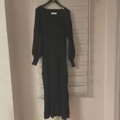 dazzlin 黒 ロングニットワンピース 長袖