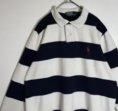 POLObyRalphLauren 刺繍ロゴ　ボーダー　長袖　ポロシャツ