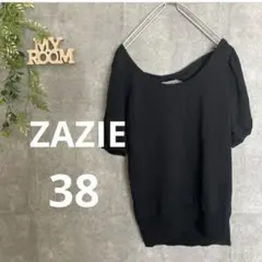 ZAZIE ザジ 黒 ブラック 半袖 レディース 背中見え 夏 38 Mのサムネイル