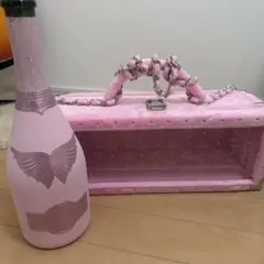 エンジェルシャンパン 空箱 ピンク ファー 鍵付き - メルカリ