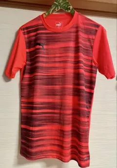 PUMA サッカー トレーニング シャツ ドライ　Mサイズ　レッド系