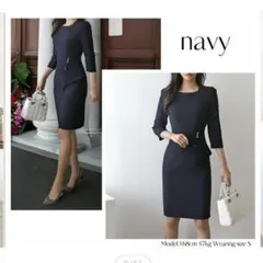 【値下げ】ワンピース　スーツ　卒園式　卒業式　入学式　ネイビー