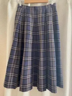 Burberryネイビーチェックスカート　ビンテージバーバリー