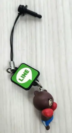 LINE ボクシンググローブ ブラウン イヤホンジャックストラップのサムネイル
