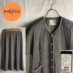 【AISE　未使用品　スイス製生地　日本製　肩パッド　トップス　スカートセット】