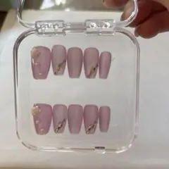 バラとストーン入りピンクネイルチップセット