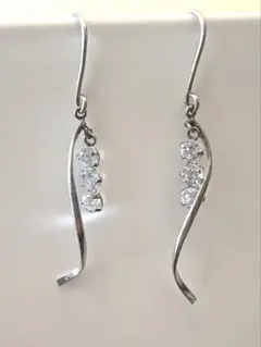 K10WG ホワイトゴールド ジプシーピアス キュービック 3P