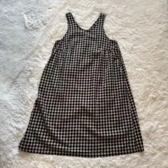 サマンサモスモス前後着ギンガムチェックジャンパースカート