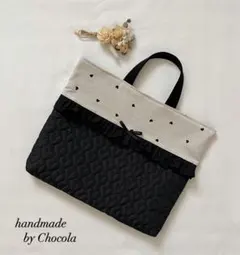 ハート キルティング レッスンバッグ 入園 入学 ハンドメイド