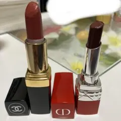 CHANEL Dior 口紅 リップ 3本セット レッド系 デパコス まとめ売りのサムネイル