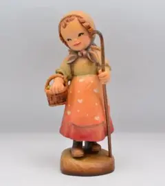 連れてって　アンリ　ANRI　イタリア　高さ16ｃｍ　木彫り人形　ヴィンテージ 希少 イタリア ANRI(アンリ) 貴婦人 帽子 女性像 木製 高さ約