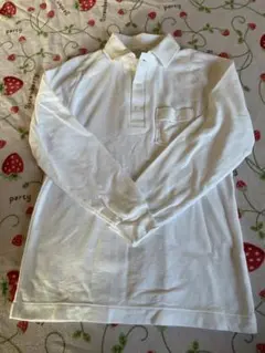 ホワイト 長袖ポロシャツ 150A