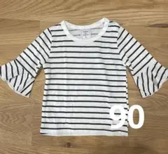 maison de mignon Tシャツ　カットソー　フリル5部袖