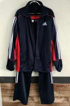 adidas ジャージ上下セット大きめサイズJO(XL) ネイビー レッドのサムネイル