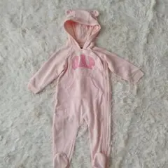【GAP】 フード付きロンパース 12-18ヶ月 ピンク　80cm